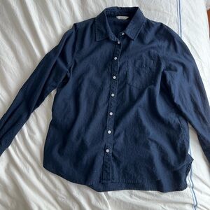 Caslon Blue Casual Button Down Shirt with Traditional Collar